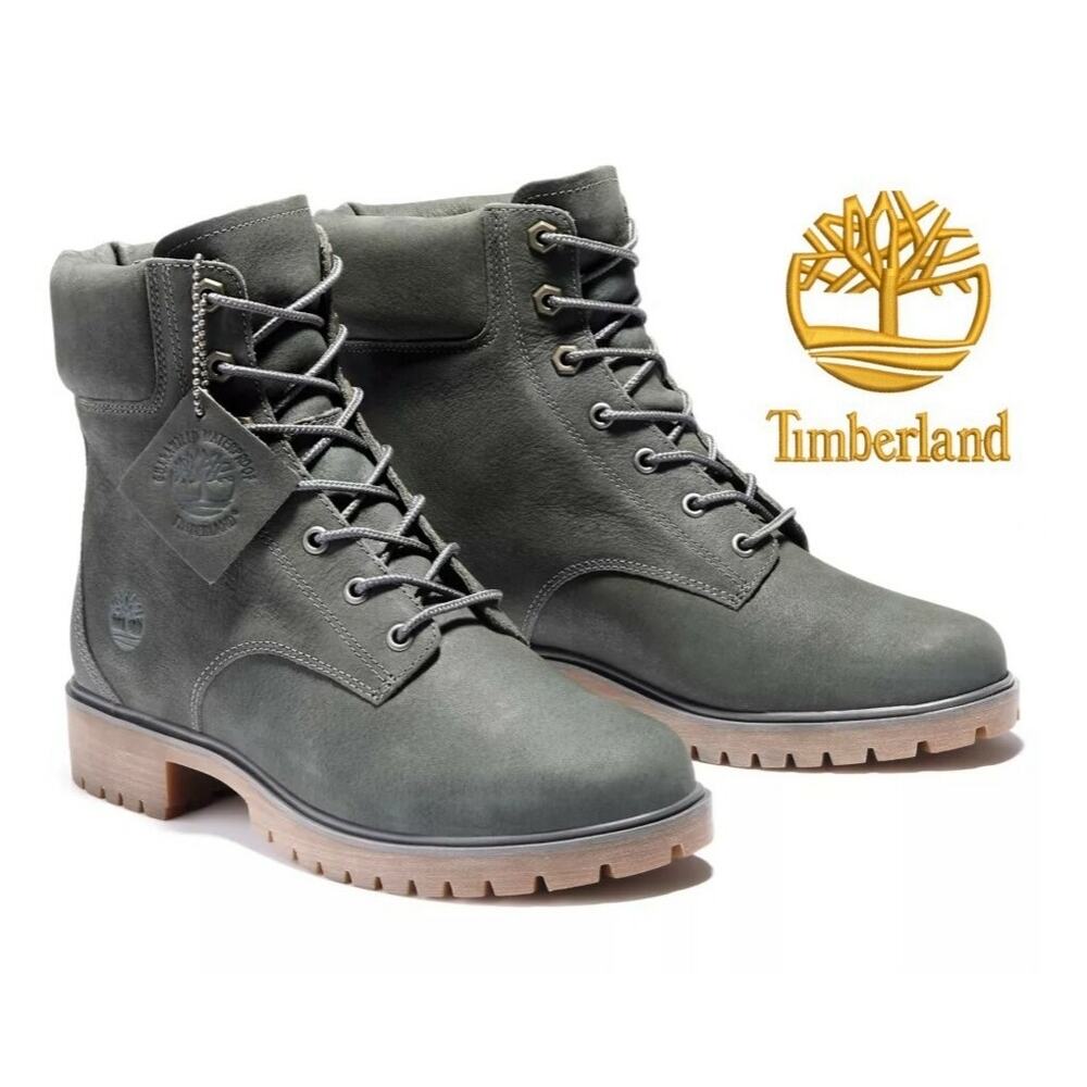 Timberland Jayne 6" Waterproof Boot sz 8 W dark gray nubuck streetwear outdoor